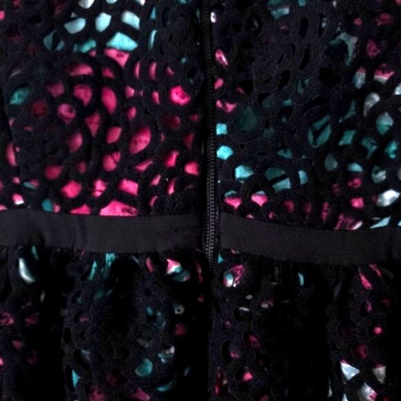 Anthropologie Women’s Dress Whimsigoth Coquette Lace Overlay Jewel Tone Size XS - Picture 8 of 12